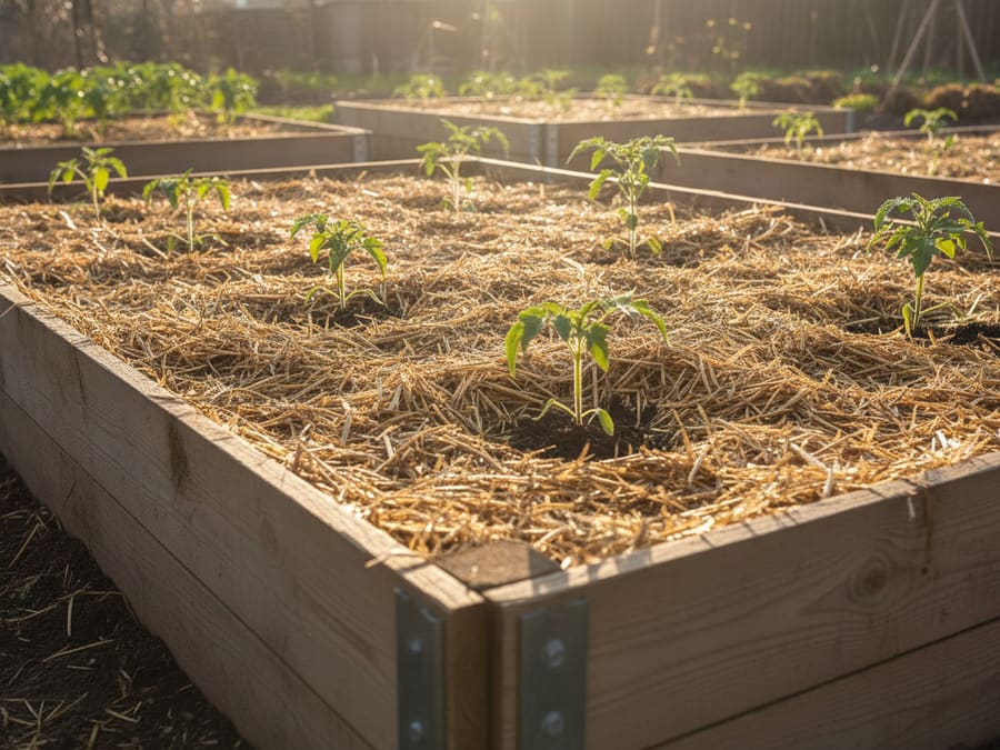 Mulch: less watering, fewer weeds